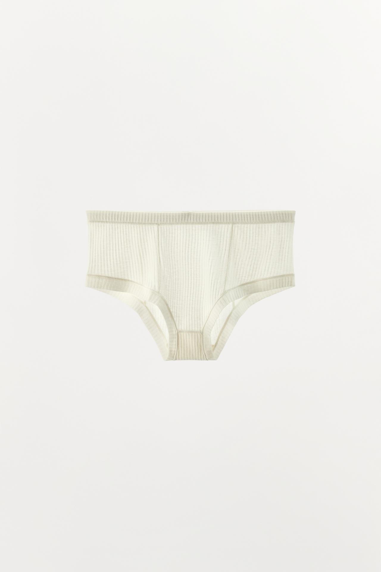 WOOL-BLEND CULOTTE PANTIES — Ecru