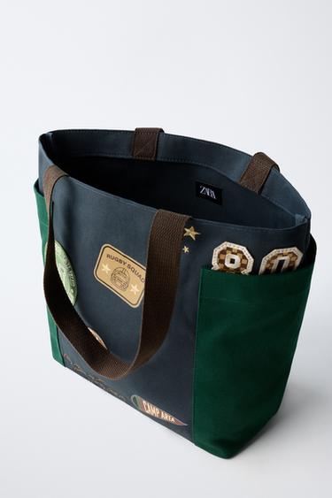 PATCHED TOTE BAG - Blue by Zara - Image 3