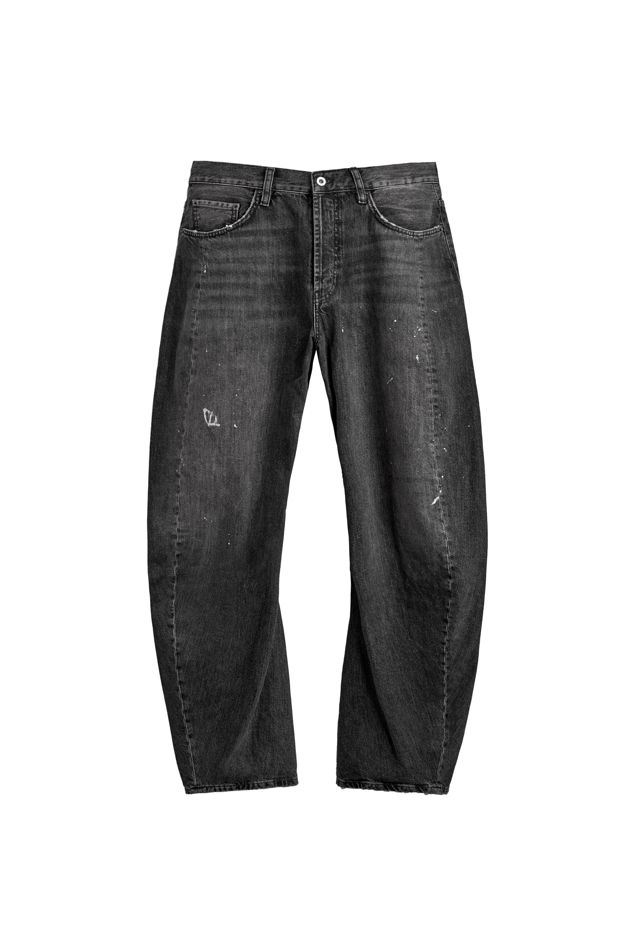 ツイストシームバレルフィットデニムパンツ - カーボン | ZARA Japan