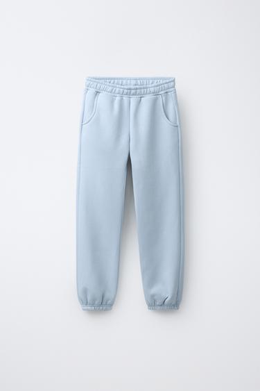 Zara PLAIN JOGGING PANTS - Sky blue