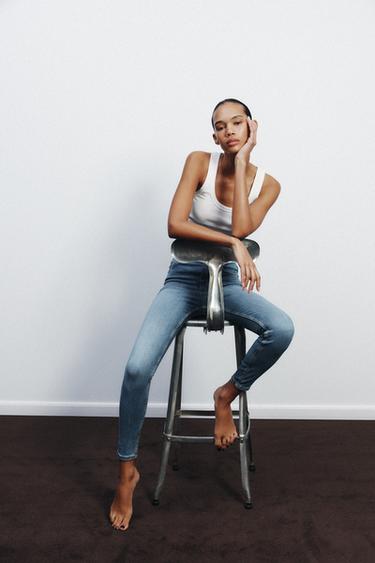 TRF HIGH-WAIST SKINNY JEANS - Blue by Zara - Image 3