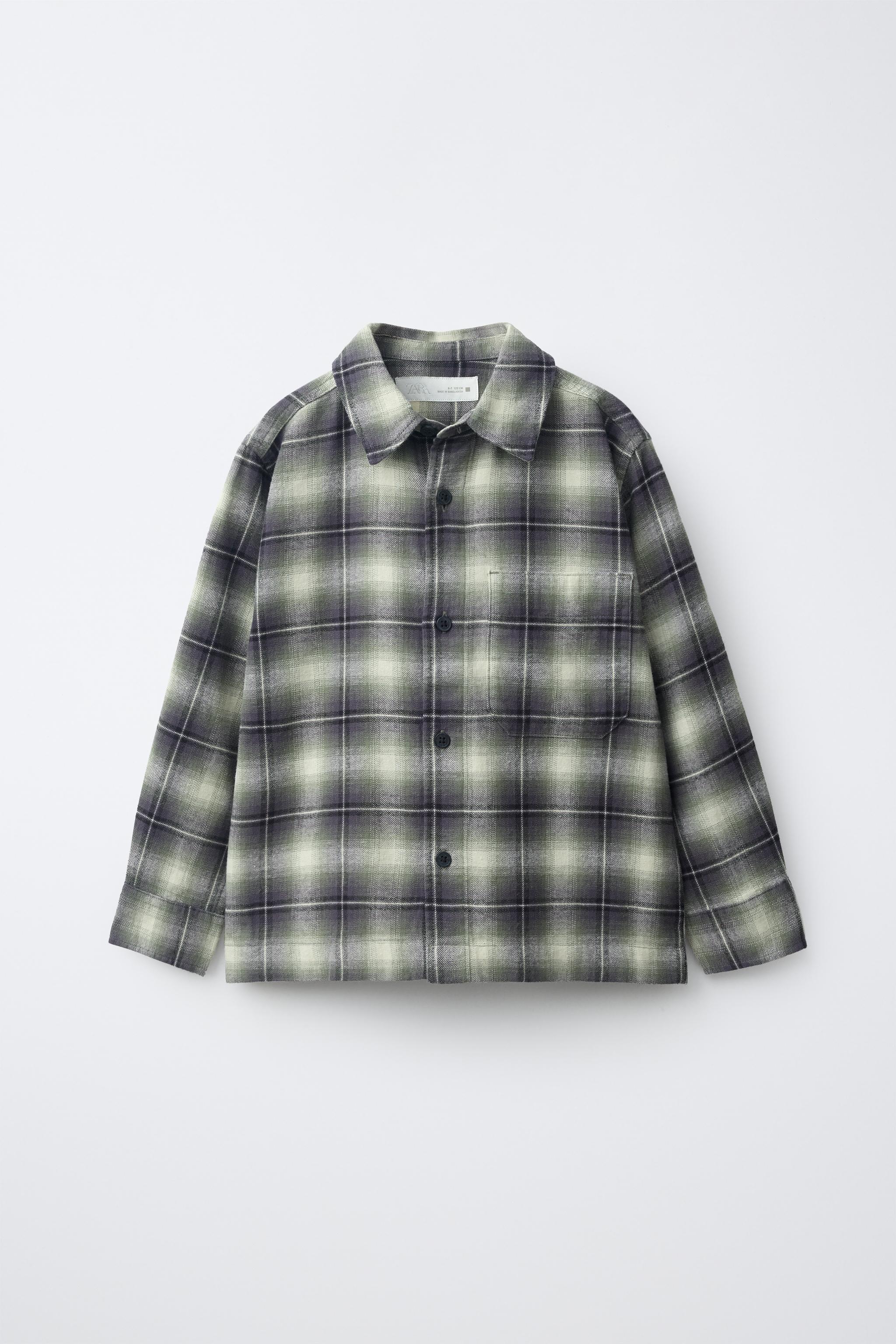 PLAID SHIRT — Navy blue
