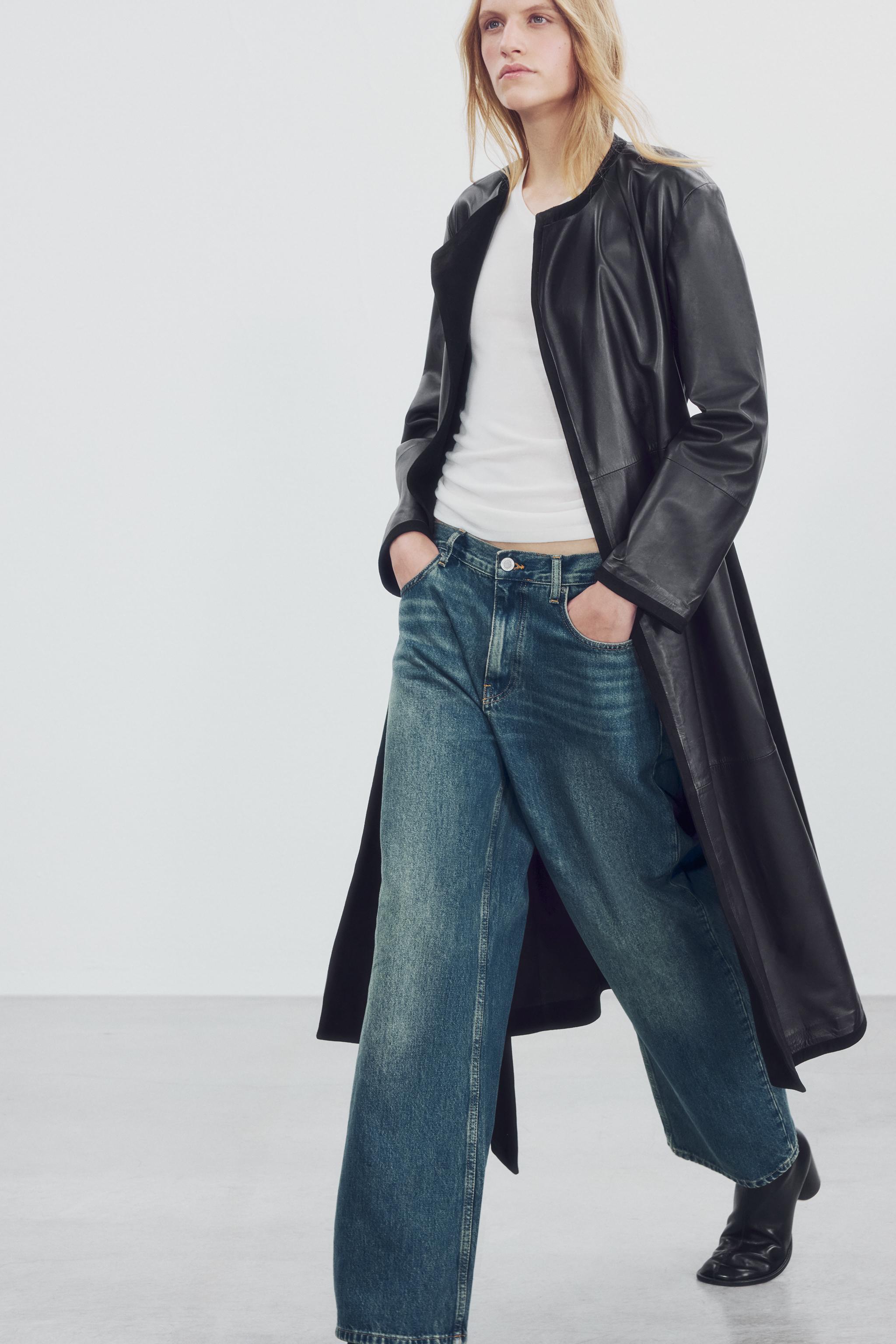 ZW COLLECTION 100% LEATHER COMBINED COAT
