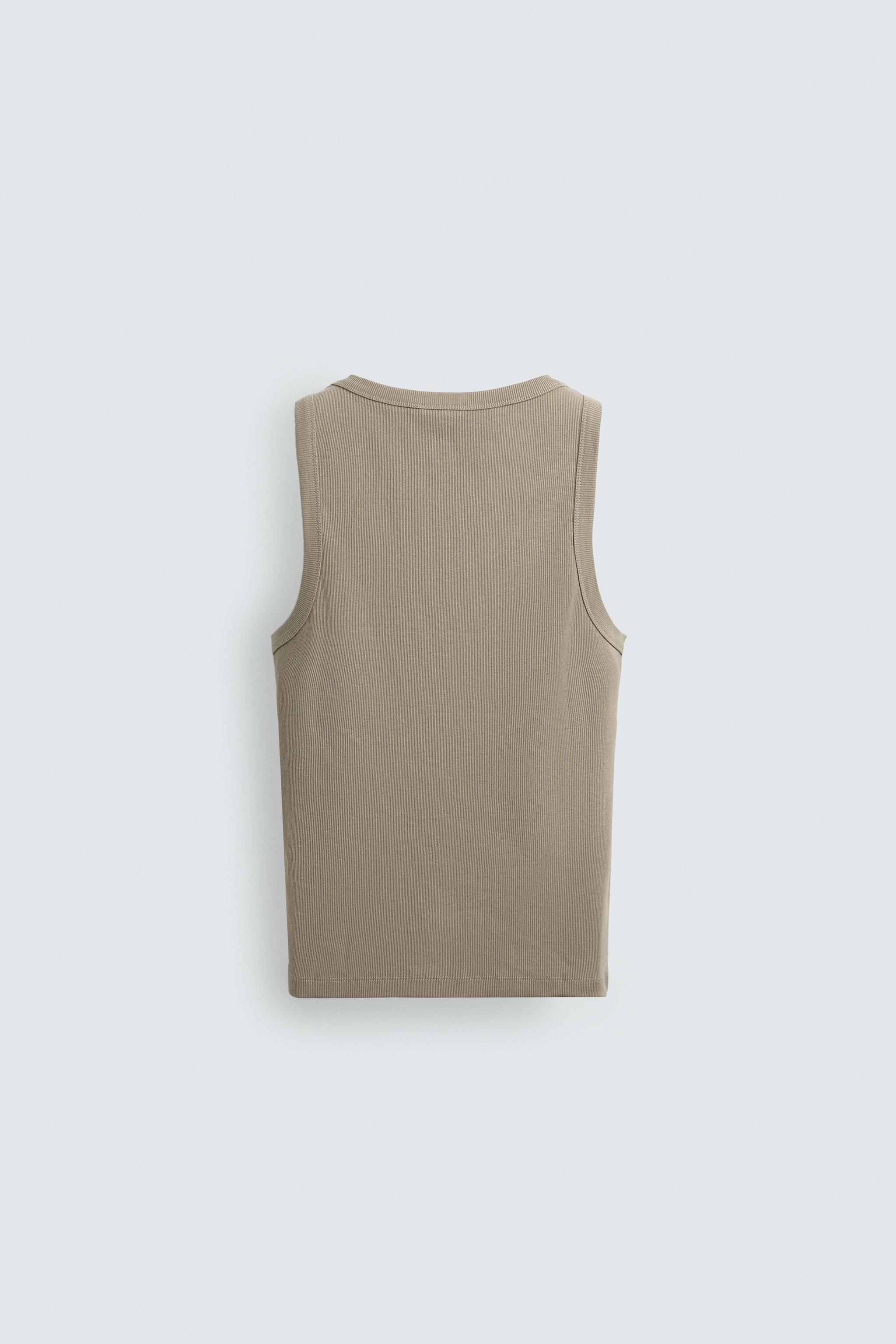 リブタンクトップ - カーキ | ZARA Japan / 日本
