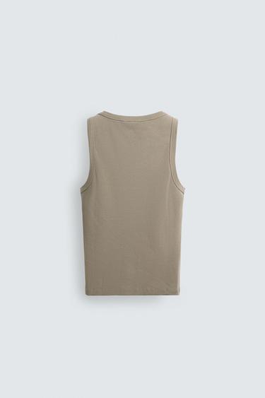 DÉBARDEUR CÔTELÉ - Kaki de Zara - Image 6