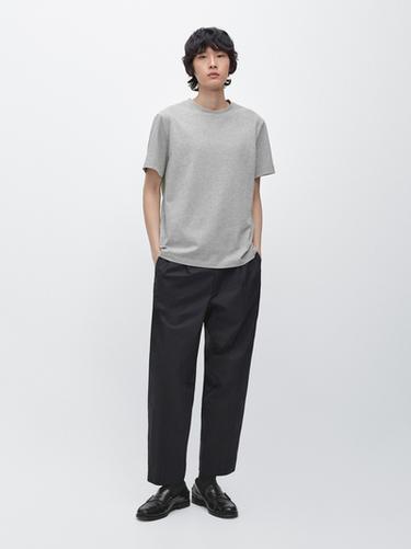 Camiseta manga corta melange algodón - Gris vigoré de Zara - Imagen 0