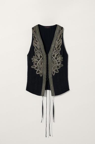 EMBROIDERED WAISTCOAT KATE MOSS X ZARA - Black by Zara