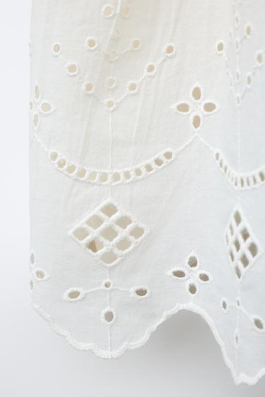 ROBE HALTER BRODÉE - Écru de Zara - Image 2