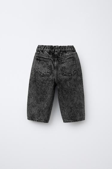 JEAN BALLON DÉLAVÉ ACID WASH - Noir de Zara - Image 1