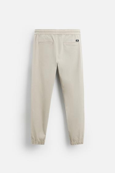 PANTALON DÉLAVÉ AVEC TAILLE JOGGING - Marron clair de Zara - Image 5
