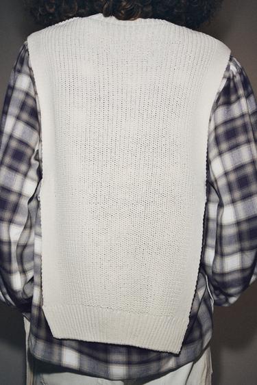 CHECK SHIRT WITH WAISTCOAT - Ecru by Zara - Image 2