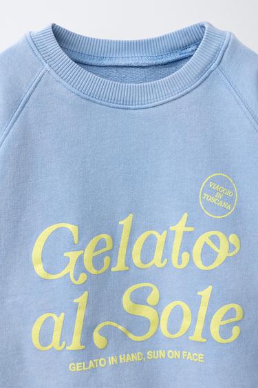 SWEAT AVEC INSCRIPTION EN RELIEF - Bleu clair de Zara - Image 2