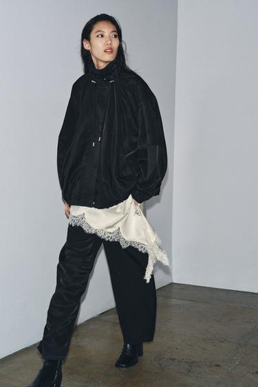 ZW COLLECTION FLUID BOMBER JACKET - Black by Zara