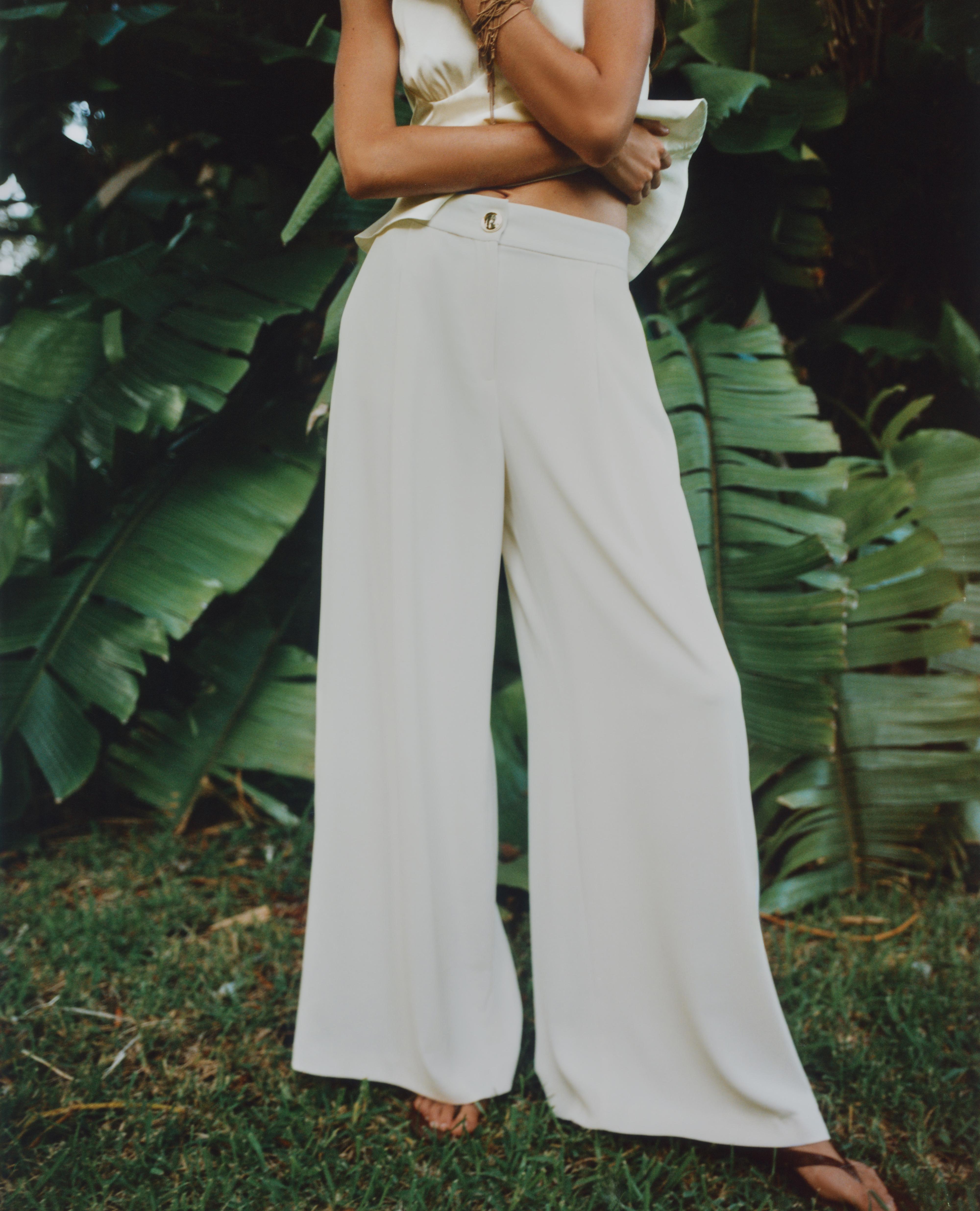 GOLD BUTTON PALAZZO PANTS