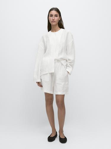 Zara Short flowing Bermuda shorts - White