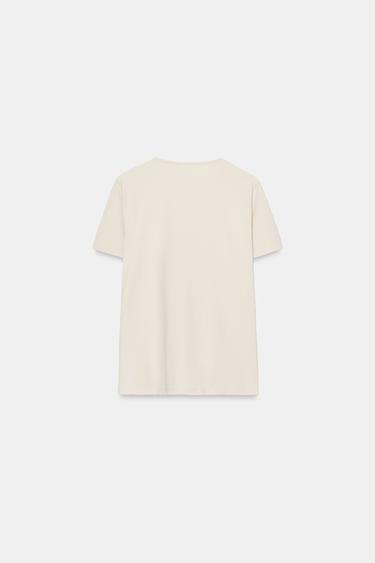 BUCKLE VENT T-SHIRT - Beige by Zara - Image 6