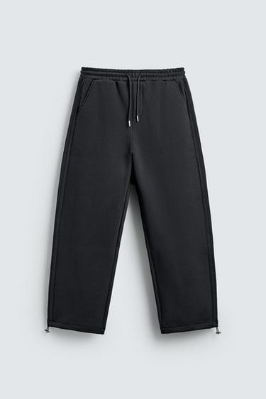 RELAXED FIT INTERLOCK JOGGER TROUSERS - Dark grey by Zara