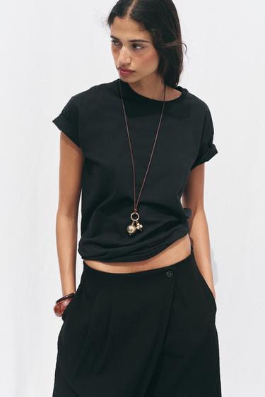 JUPE-CULOTTE PARÉO - Noir de Zara - Image 1