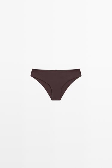 Zara Bikini bottoms with gathered detail - Brown - Image 0