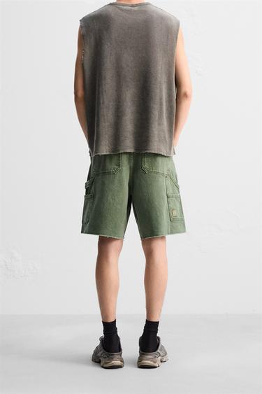 CARPENTER POCKET BERMUDA SHORTS - Green by Zara - Image 2