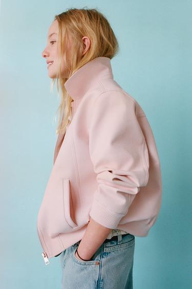БОМБЕР ИЗ ИСКУССТВЕННОЙ КОЖИ — ПАСТЕЛЬНО-РОЗОВЫЙ от Zara