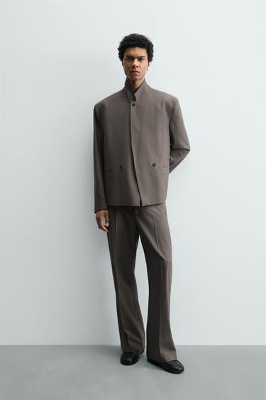 FLARE FIT SUIT TROUSERS WOOL BLEND SAMUEL DE SABOIA X ZARA - Brown / Taupe by Zara - Image 0