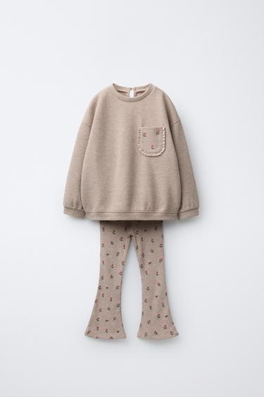 T-SHIRT AND FLARE LEGGINGS SET SOFT TOUCH - Sand / Marl by Zara - Image 0