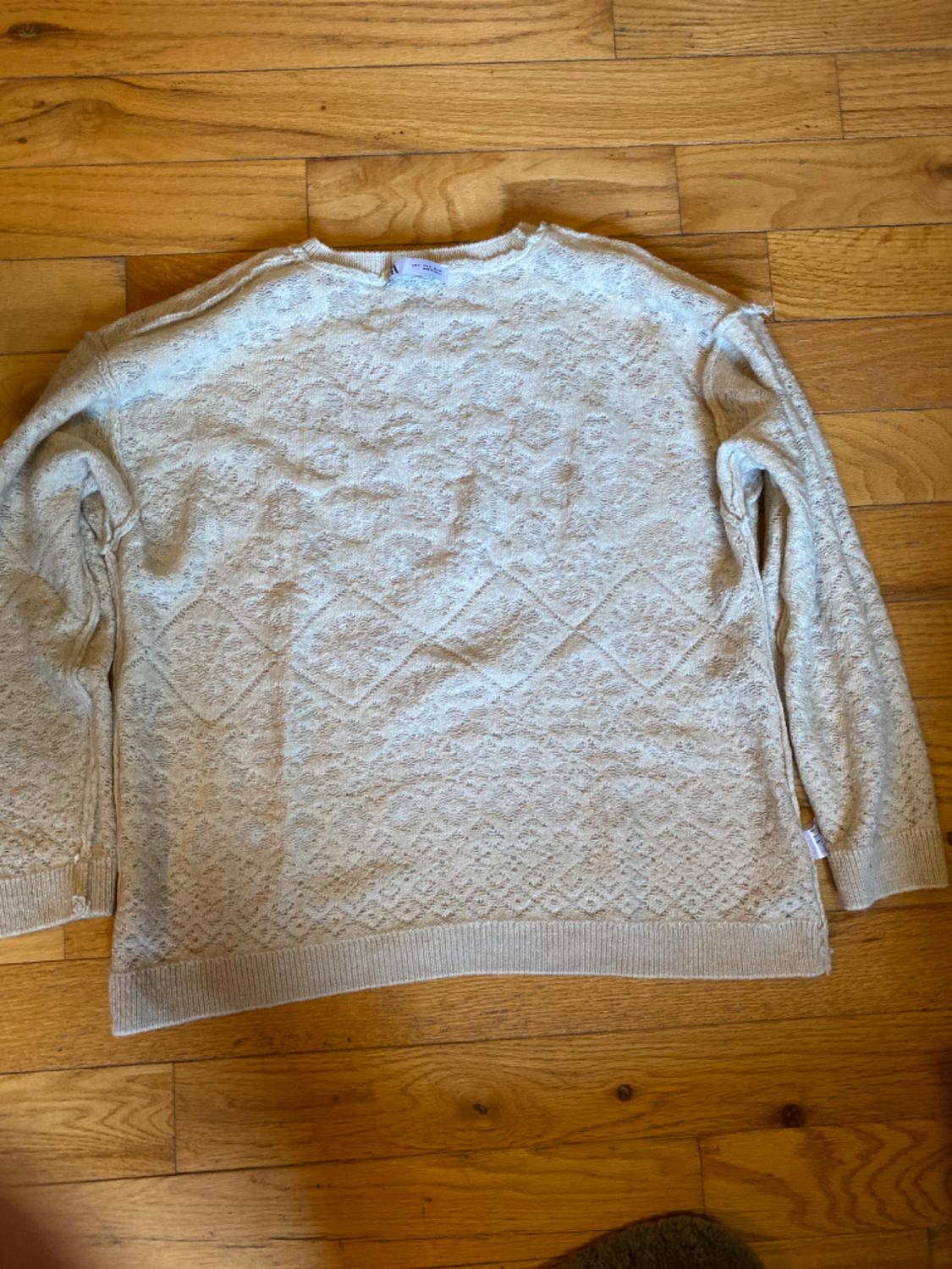 OVERSIZED POINTELLE KNIT SWEATER - Image 3