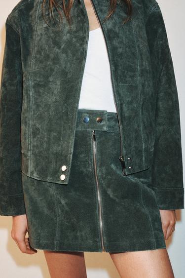 100% ZAMSH CHARM MINI YUBKA - Oʻrtacha yashil Zara tomonidan