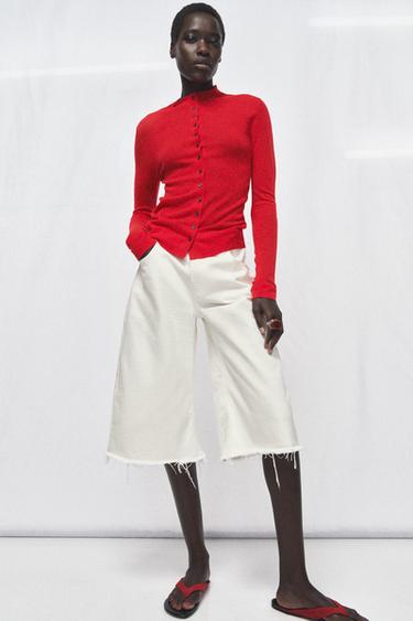 КАРДИГАН ИЗ СВЕРХТОНКОГО ТРИКОТАЖА — КРАСНЫЙ от Zara