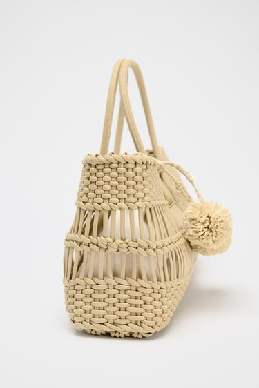 SAC À MAIN TRESSÉ - Beige de Zara - Image 4