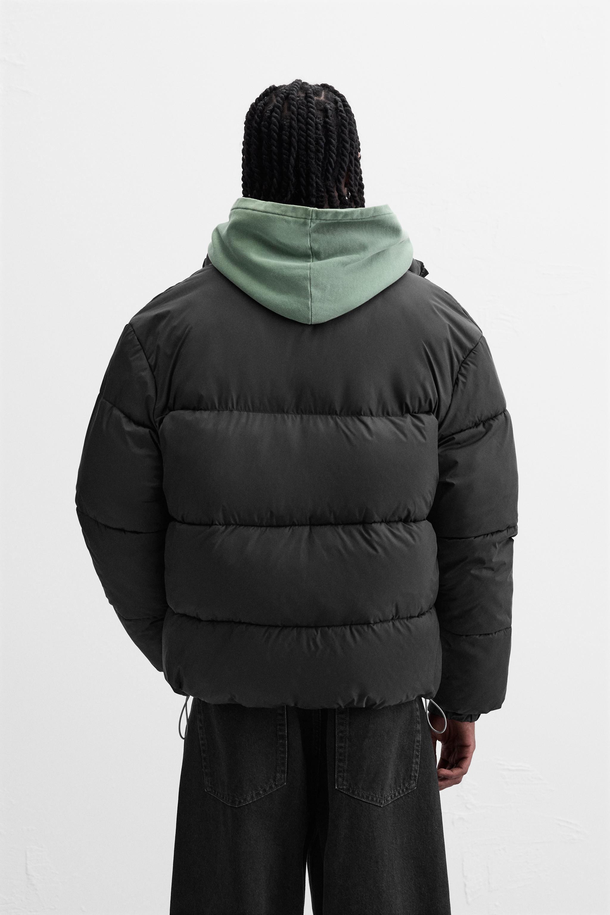 Puffer jacket men zara on sale