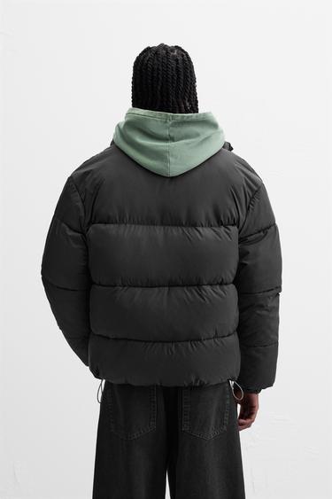 COLOUR-BLOCK QUILTED JACKET - Black by Zara - Image 2