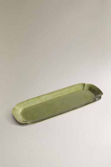 STONEWARE TRAY - Green by Zara - Image 1
