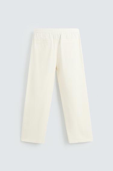 VISCOSE-JUTE TROUSERS - White by Zara - Image 6