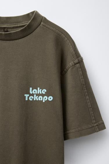 SLOGAN T-SHIRT AND CARGO BERMUDA SHORTS SET - Brown by Zara - Image 3