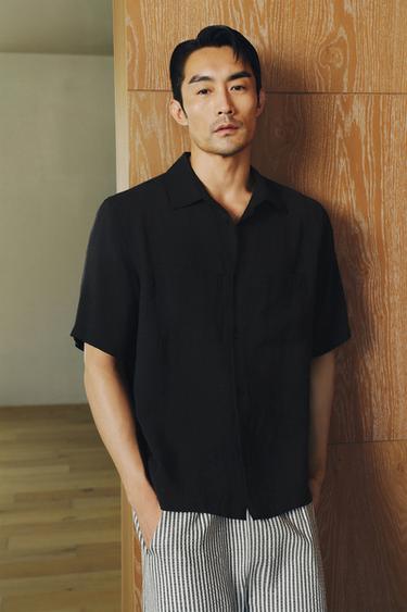 RELAXED FIT FLOWING SHIRT - Black by Zara
