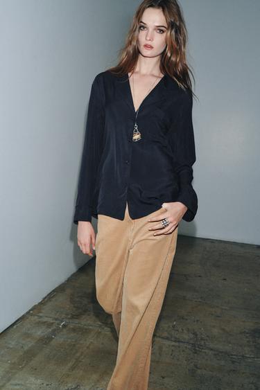 CAMISA FLUIDA BOLSILLO ZW COLLECTION - Marino de Zara - Imagen 0