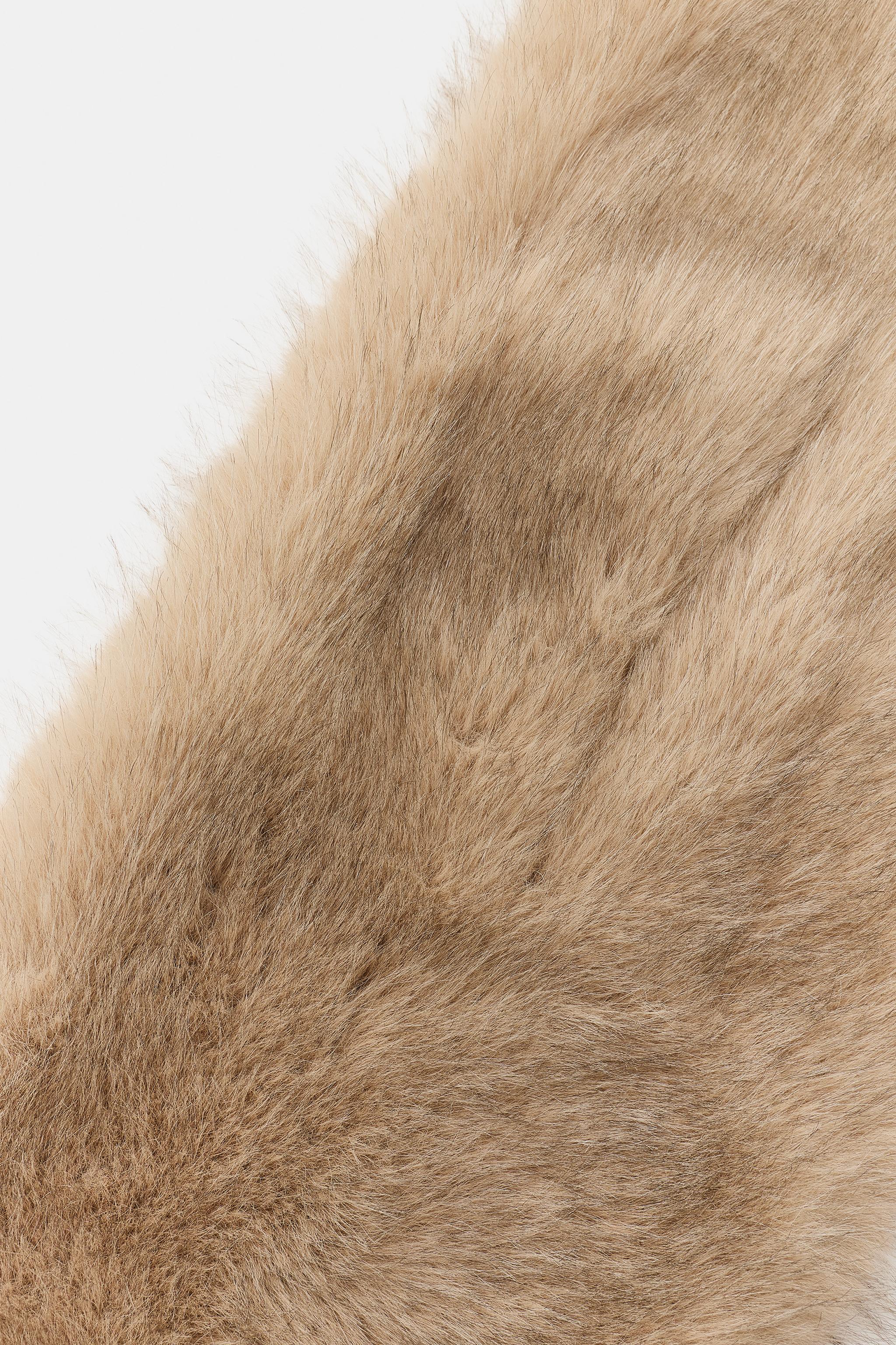 FAUX FUR SCARF WITH SLIT