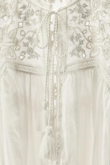 TOP DENTELLE BRODERIES ÉDITION LIMITÉE - Blanc cassé de Zara - Image 6