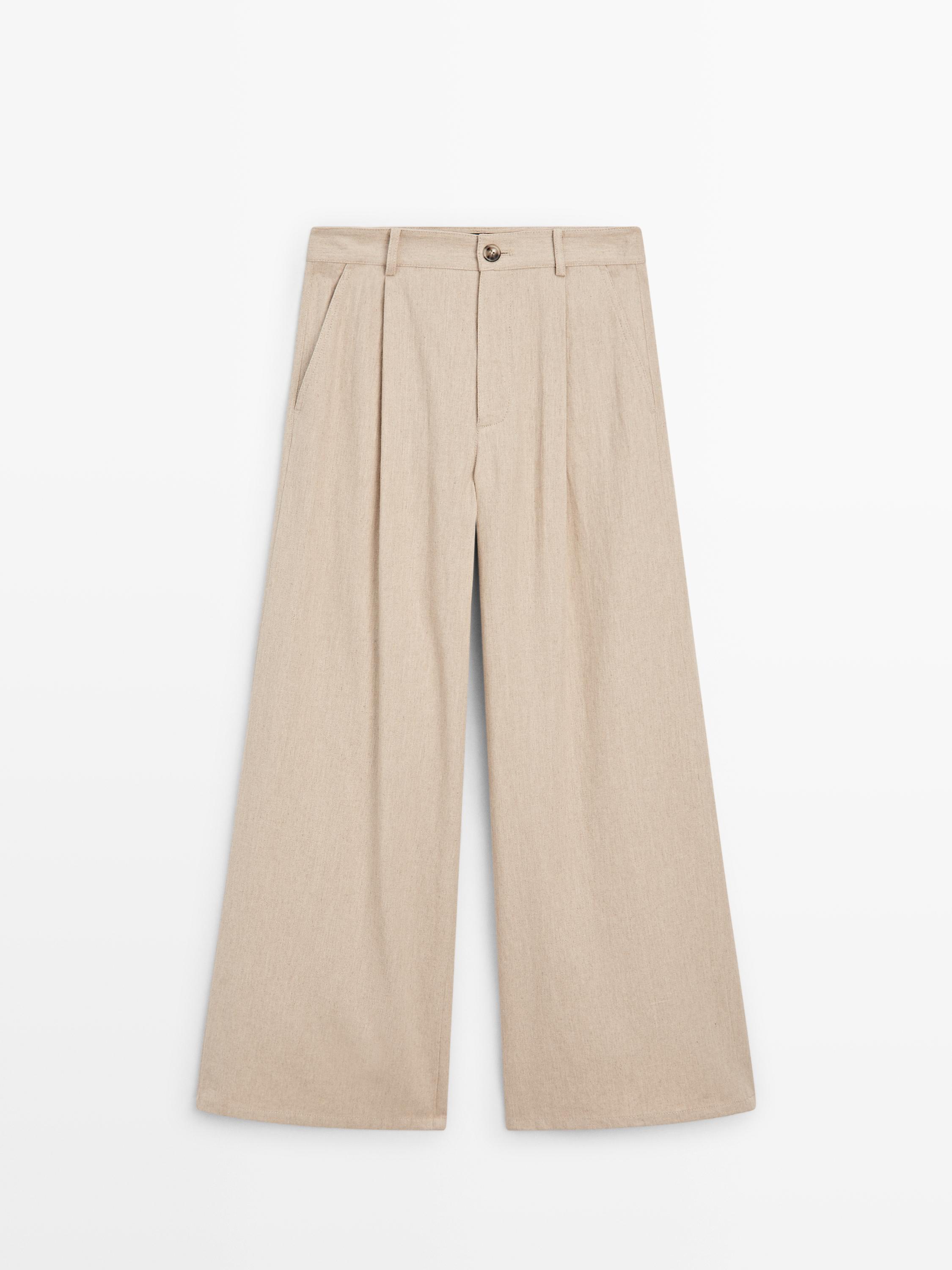 Loose fit high-waist trousers