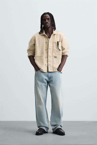 PAINT SPLATTER WASHED JACKET - Ecru by Zara - Image 0