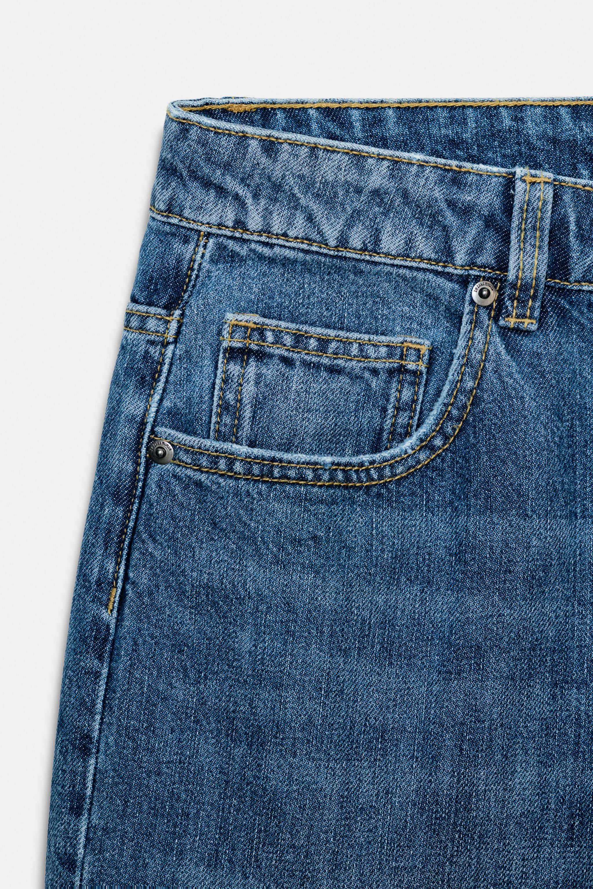 JEANS ZW COLLECTION PERNA LARGA CINTURA ALTA - Azul | ZARA Brasil