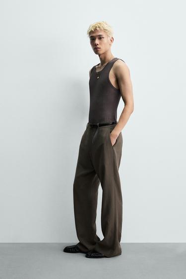 SLIM FIT RIBBED TANK TOP - Dark grey by Zara - Image 3