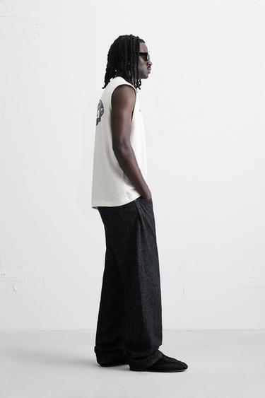 WASHED PRINT TANK TOP - Oyster-white by Zara - Image 3