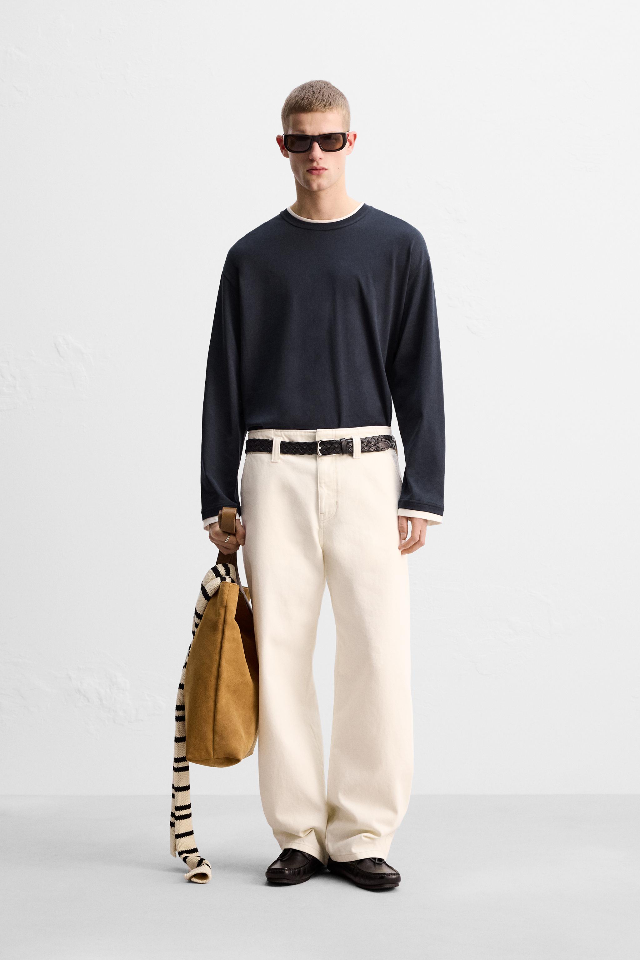 【ZARA】LIMITED EDITION ニットボタンネックTシャツ LIMITED EDITION CONTRAST NECK T-SHIRT - Navy blue | ZARA