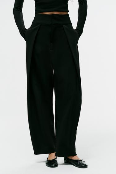 PLEATED BALLOON PANTS — Black 2