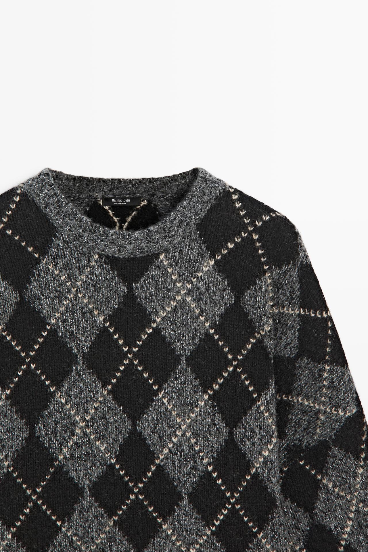 Argyle knit sweater with cashmere — 210