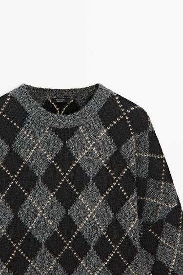 Argyle knit sweater with cashmere — 210 2
