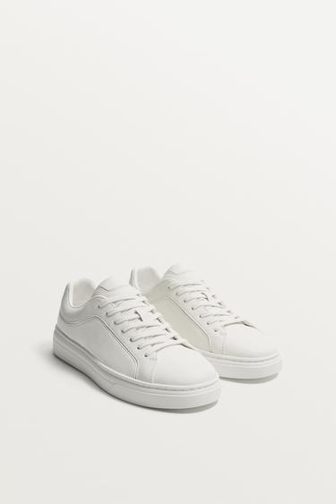 LEATHER TRAINERS - White by Zara